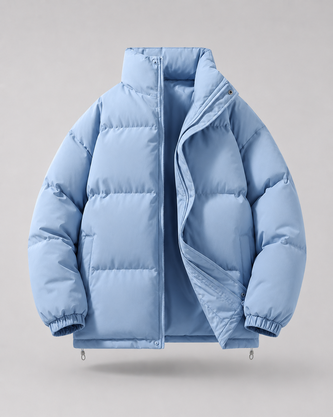 Men's oversized puffer jacket with stand collar