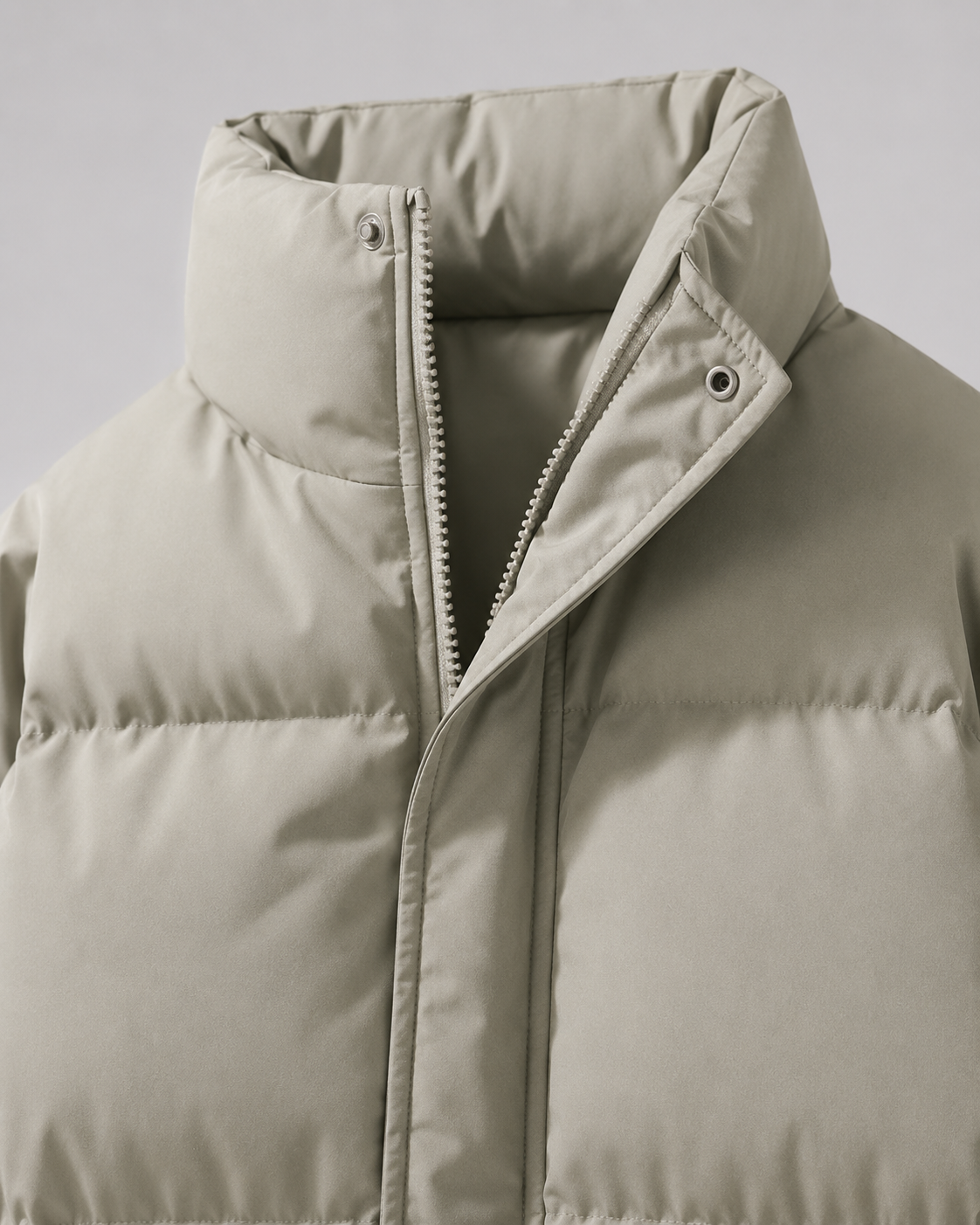 Men's oversized puffer jacket with stand collar