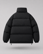 Men's oversized puffer jacket with stand collar