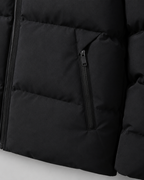 Men's drawstring hood puffer jacket with zip pockets