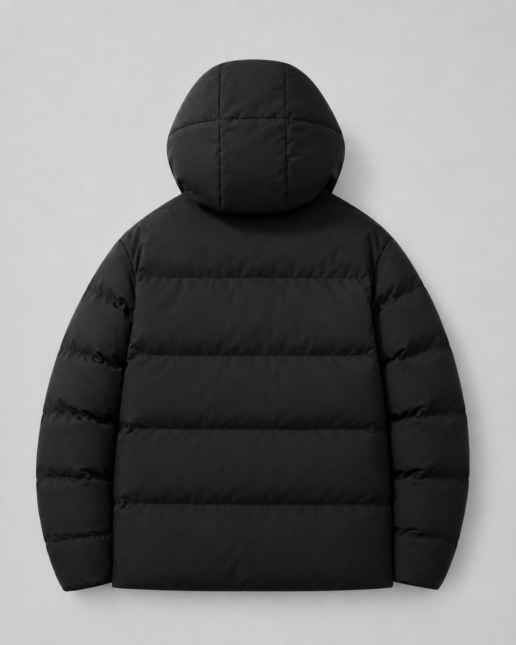 Men's drawstring hood puffer jacket with zip pockets