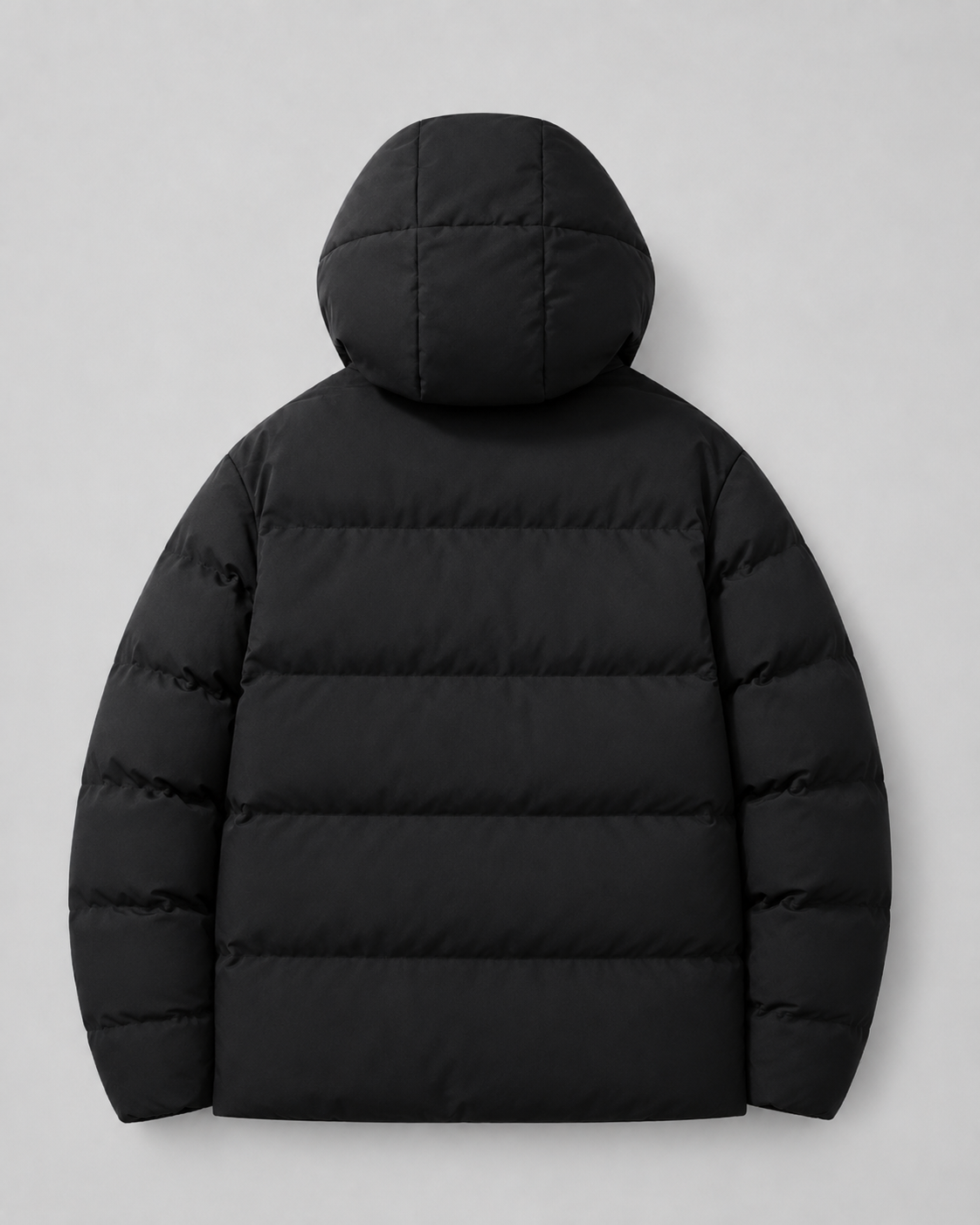 Men's drawstring hood puffer jacket with zip pockets