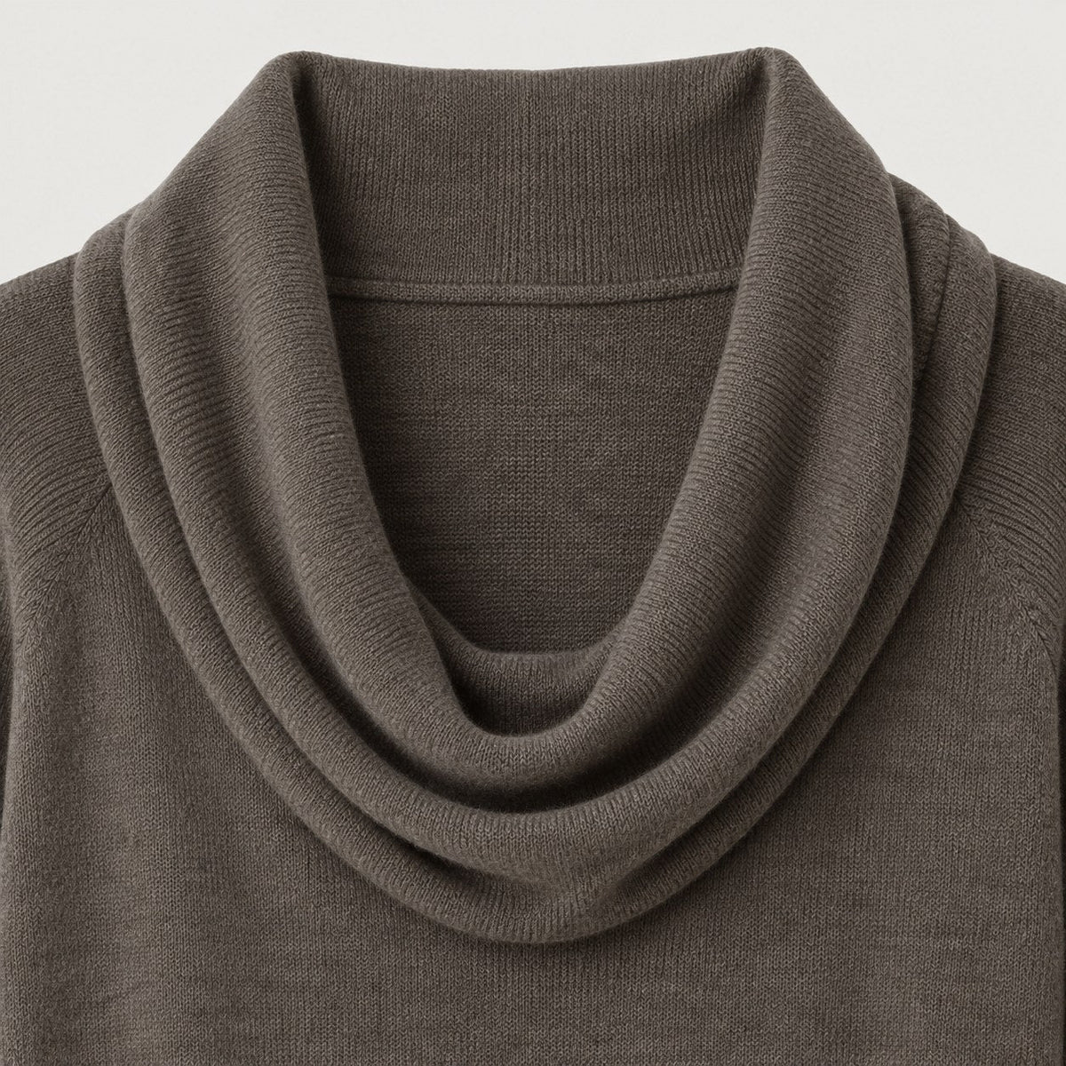 Women's Cowl Neck Jumper in Taupe | Grantchester – detail view