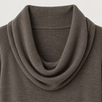 Women's Cowl Neck Jumper in Taupe | Grantchester – detail view