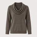 Women's Cowl Neck Jumper in Taupe | Grantchester – front view