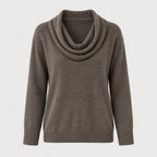 Women's Cowl Neck Jumper in Taupe | Grantchester – front view