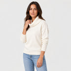 Women's Cowl Neck Jumper in Cream | Grantchester – side view