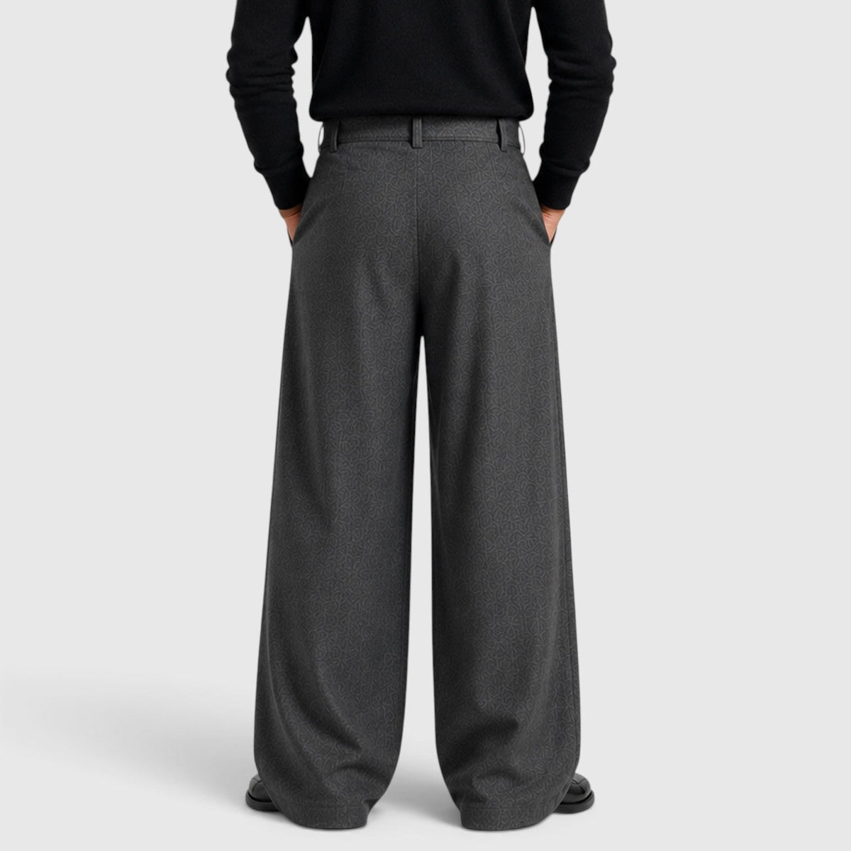 Men's lightweight pleated straight-leg tailored trousers