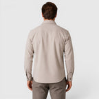 Men's slim fit brushed cotton-look overshirt