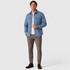 Men's slim fit brushed cotton-look overshirt
