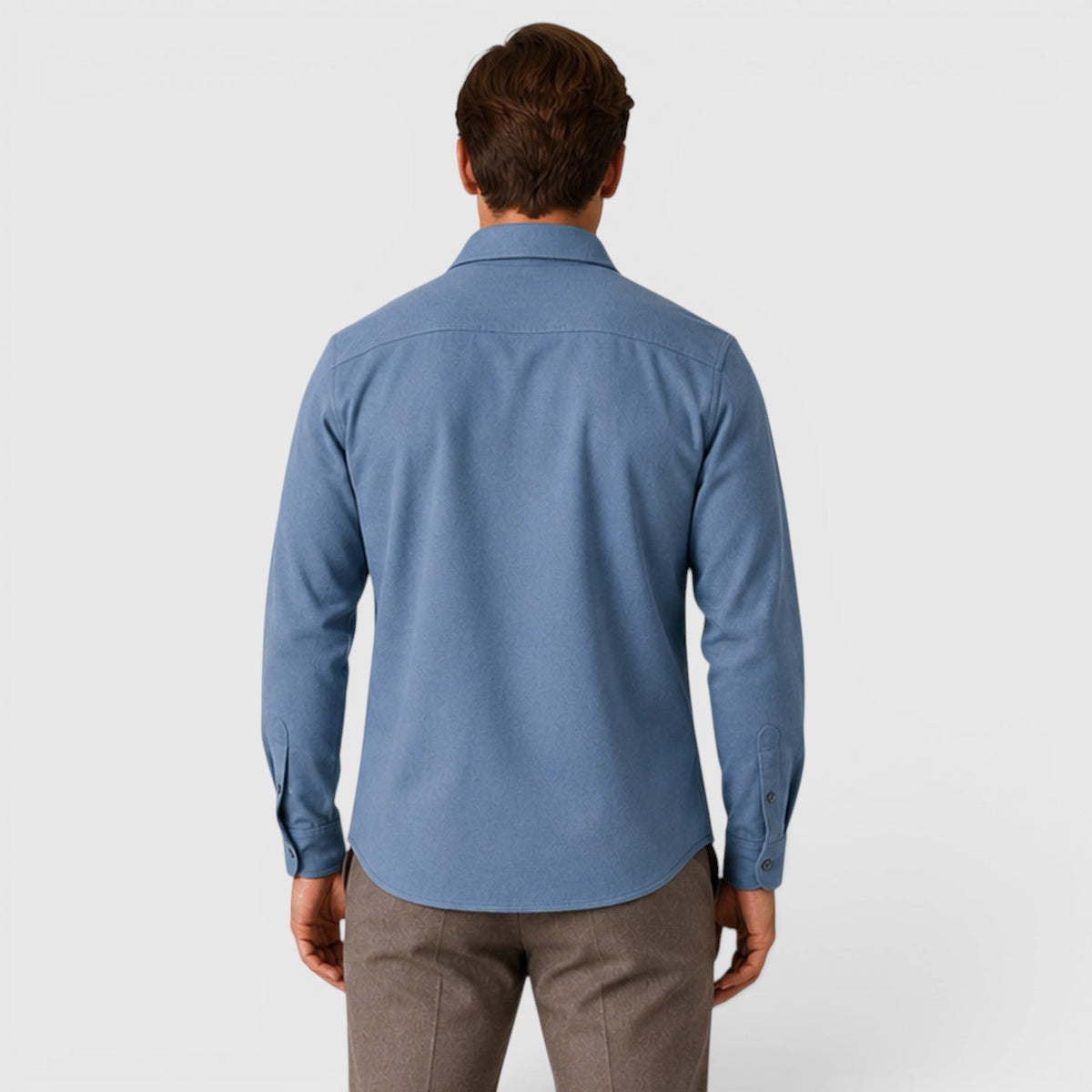 Men's slim fit brushed cotton-look overshirt