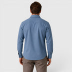 Men's slim fit brushed cotton-look overshirt
