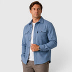 Men's slim fit brushed cotton-look overshirt