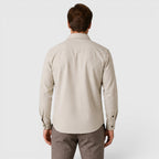 Men's slim fit brushed cotton-look overshirt