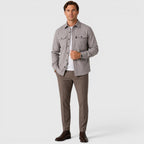 Men's slim fit brushed cotton-look overshirt