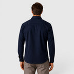 Men's slim fit brushed cotton-look overshirt