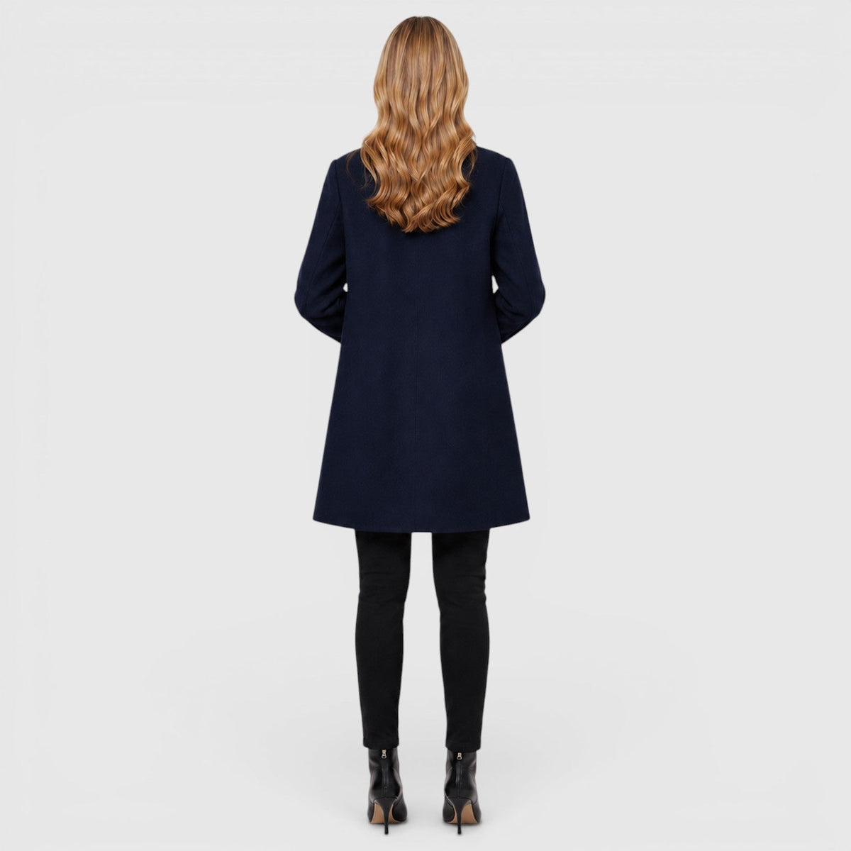 Women's longline tailored wool-blend coat