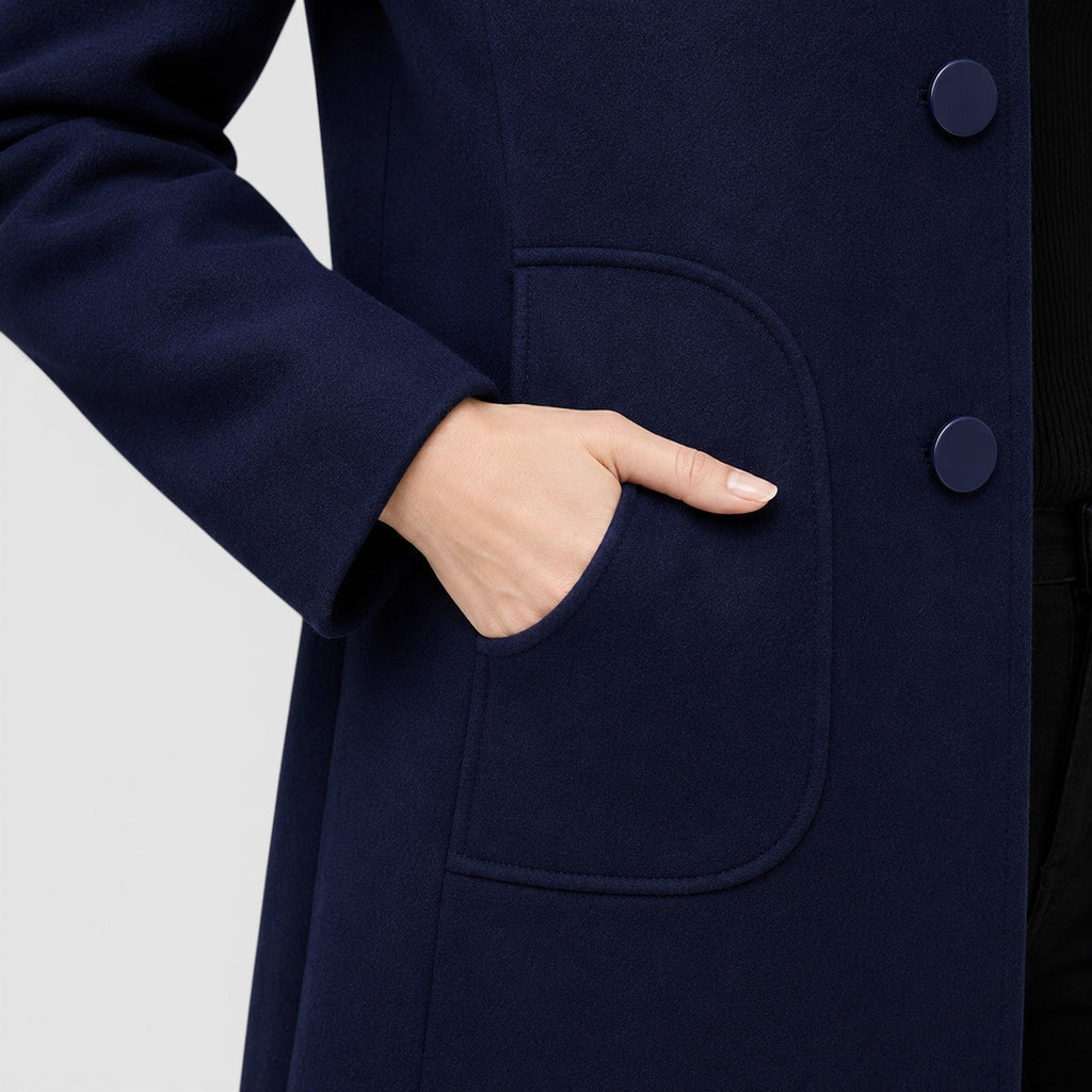 Women's longline tailored wool-blend coat