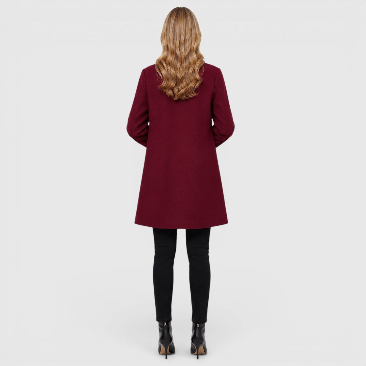 Women's longline tailored wool-blend coat
