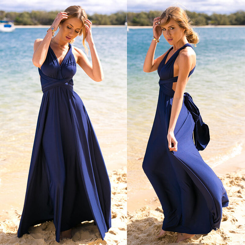 Women's Multiway Maxi Dress Convertible Wrap Style - Parker and Grant