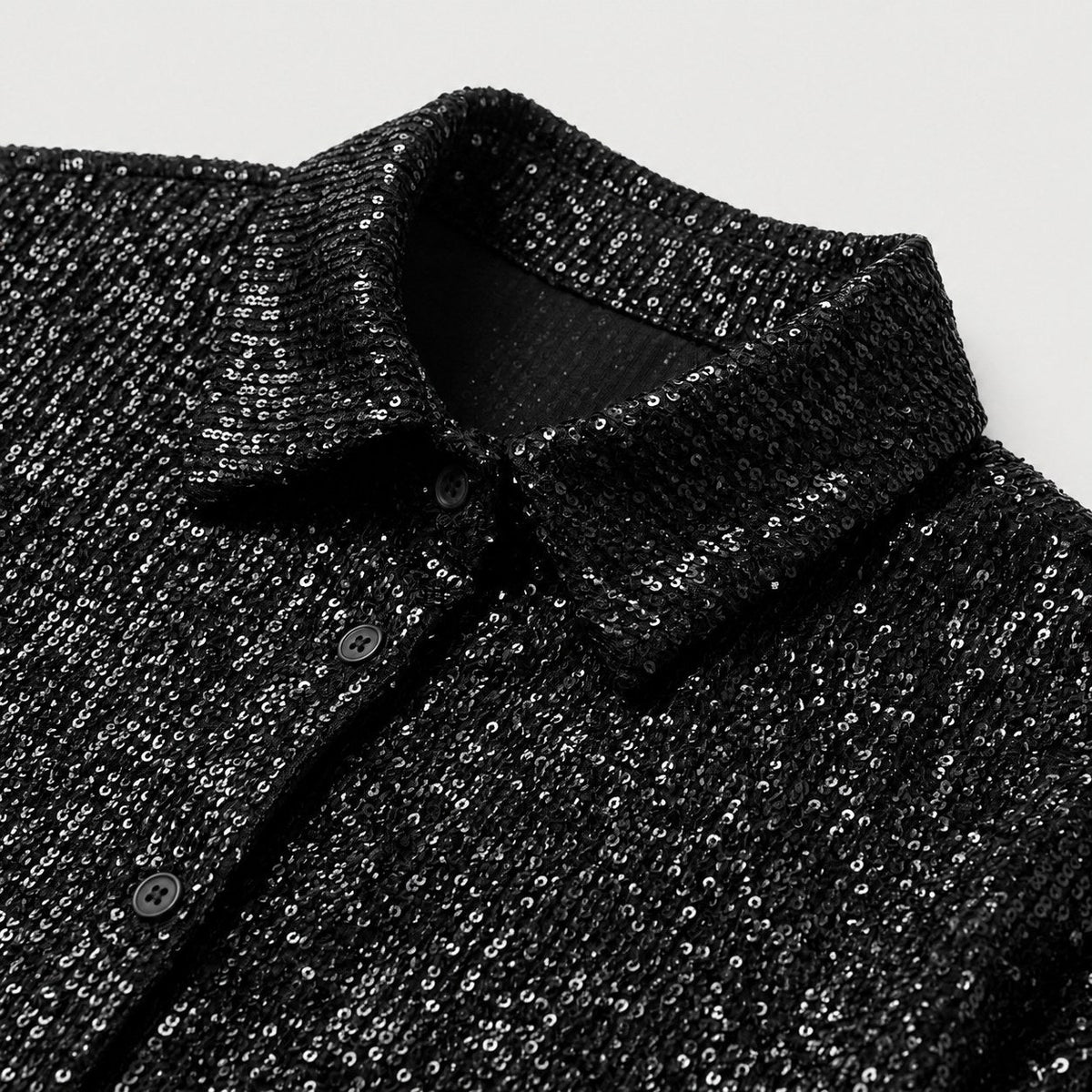 Women's sequin shirt in Black | Fritton – detail view