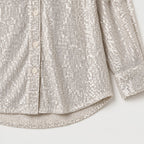 Women's sequin shirt in Silver | Fritton – detail view