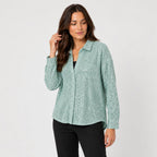 Women's sequin shirt in Mint Green | Fritton – side view