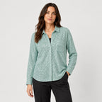 Women's sequin shirt in Mint Green | Fritton – front view