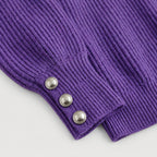 Women's ribbed roll neck jumper in Purple | Hemyock – detail view