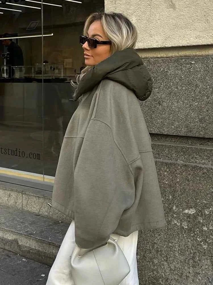 Women's oversized hooded padded jacket