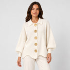 Women's oversized cardigan in Ivory | Appletreewick – front view