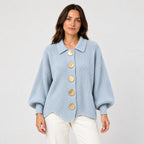 Women's oversized cardigan in Light Blue | Appletreewick – front view