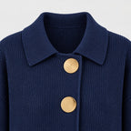 Women's oversized cardigan in Navy | Appletreewick – detail view