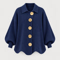 Women's oversized cardigan in Navy | Appletreewick – front view