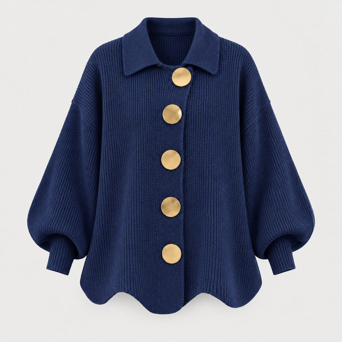 Women's oversized cardigan in Navy | Appletreewick – front view