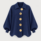 Women's oversized cardigan in Navy | Appletreewick – front view