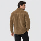 Men's corduroy shirt jacket in Camel | Ruckinge – back view