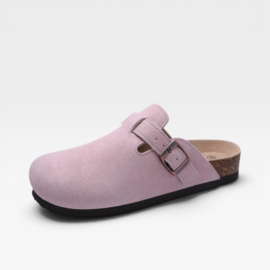 Women's Suede Clogs with Cork Sole — view 11