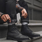 Men's Leather Cap Toe Lace-Up Ankle Boots — view 5