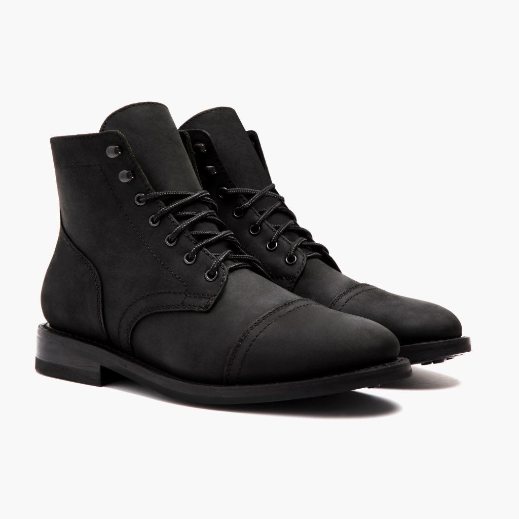 Men's Leather Cap Toe Lace-Up Ankle Boots — view 2