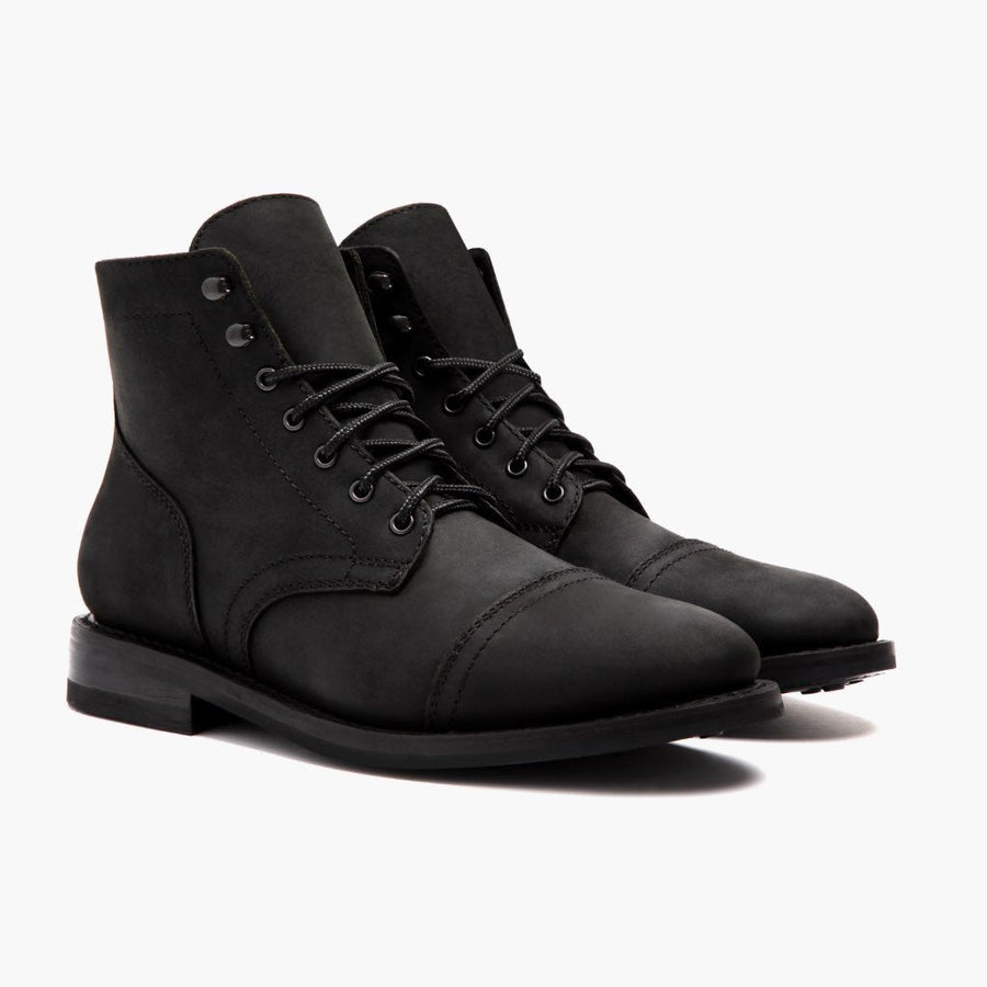 Men's Leather Cap Toe Lace-Up Ankle Boots — view 2