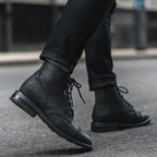Men's Leather Cap Toe Lace-Up Ankle Boots — view 6
