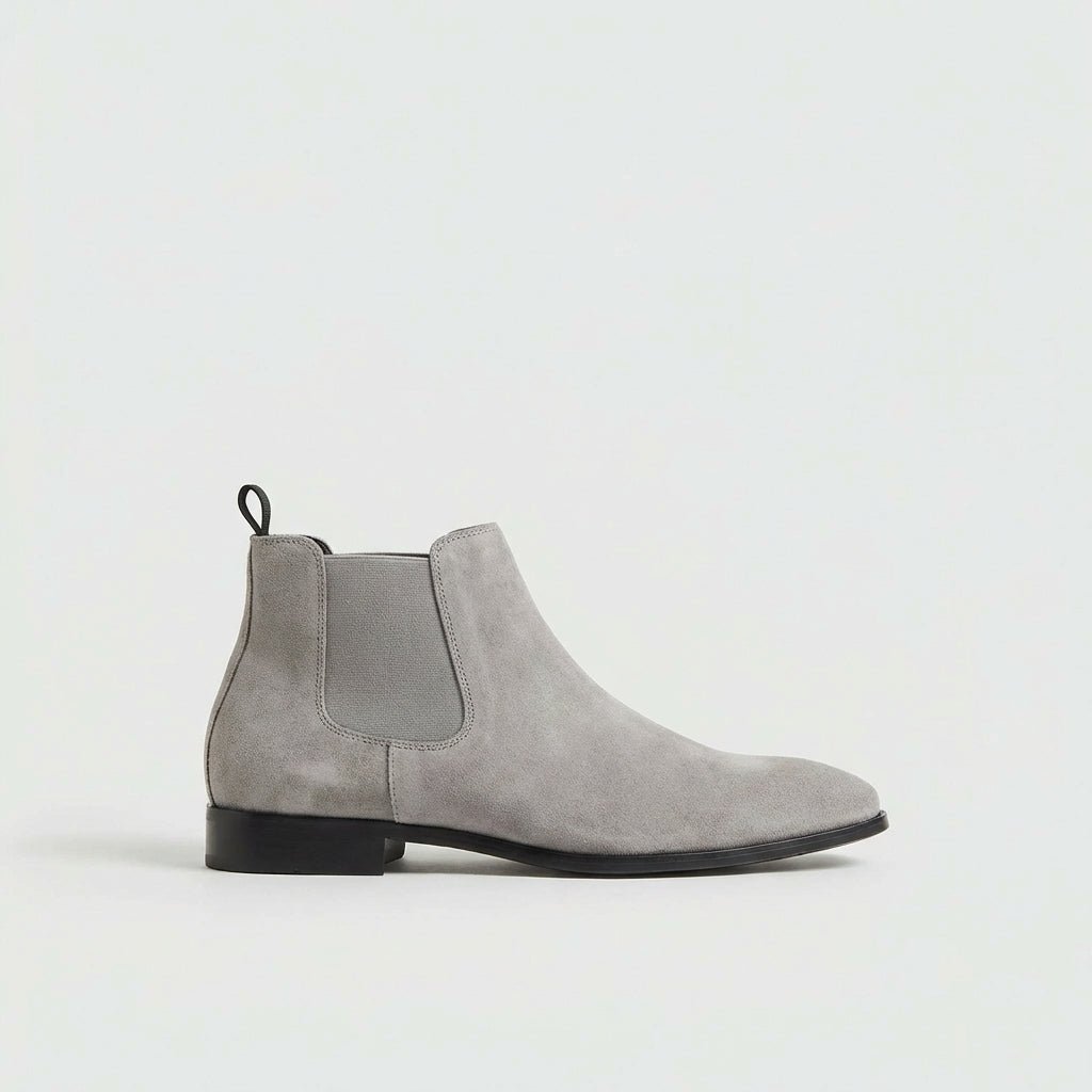 Men's Smart Smooth Leather Chelsea Boots in Grey or Blue
