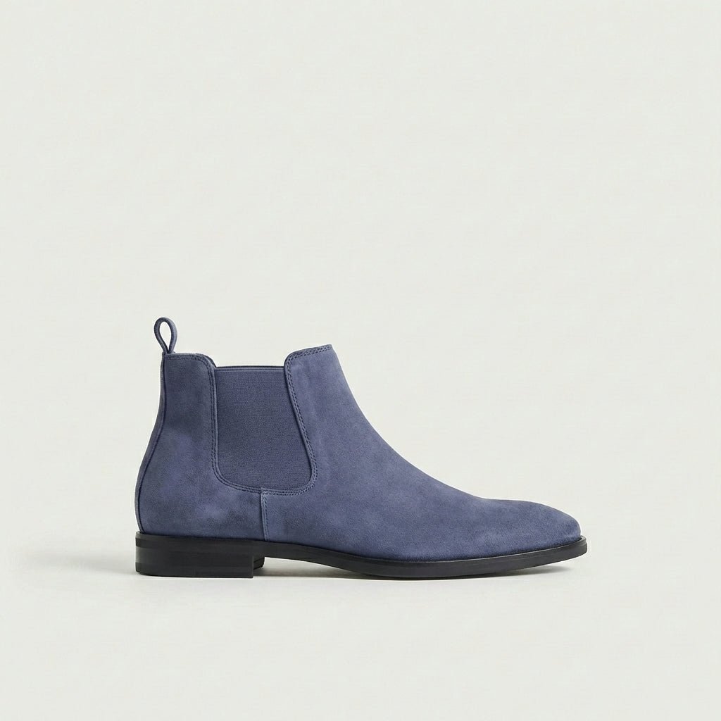 Men's Smart Smooth Leather Chelsea Boots in Grey or Blue — view 7