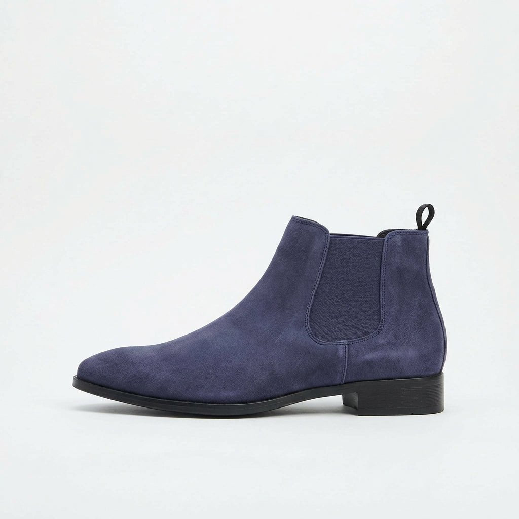 Men's Smart Smooth Leather Chelsea Boots in Grey or Blue — view 8