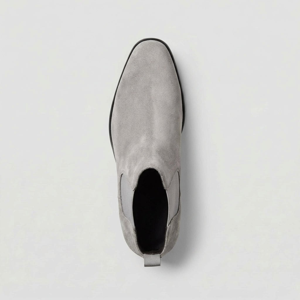 Men's Smart Smooth Leather Chelsea Boots in Grey or Blue — view 4
