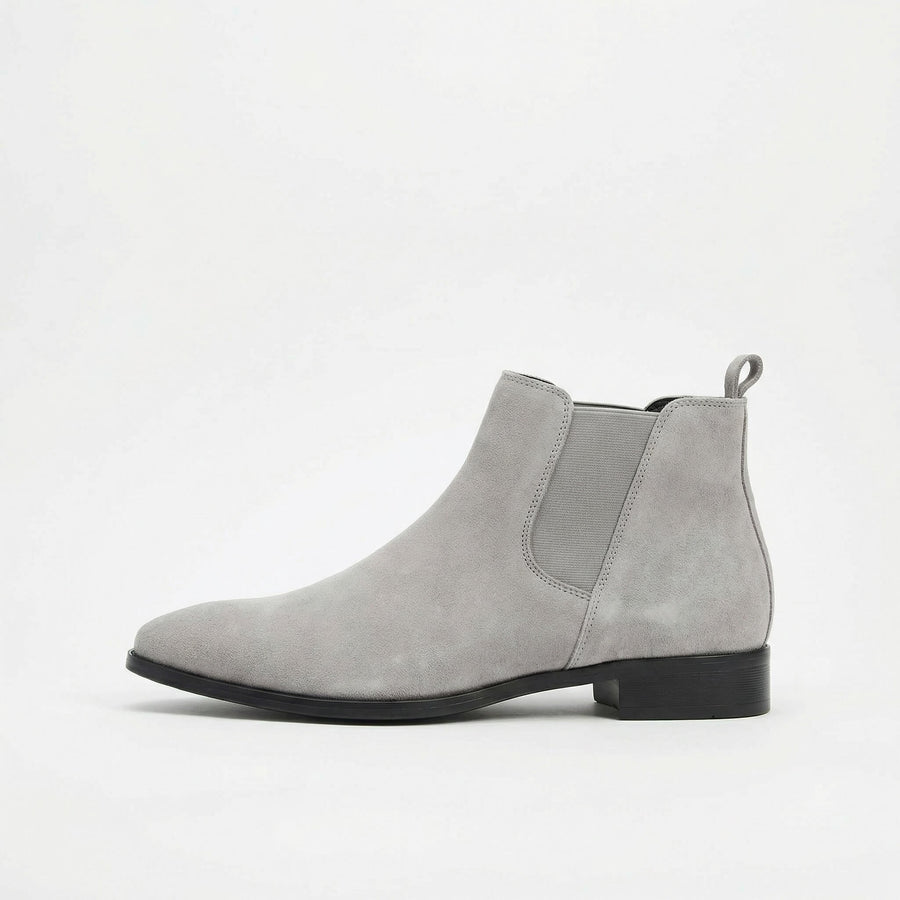 Men's Smart Smooth Leather Chelsea Boots in Grey or Blue — view 3
