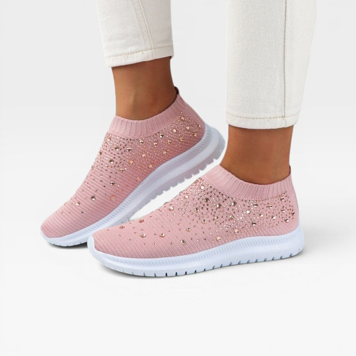 Women's Rhinestone Mesh Slip-On Trainers — view 11