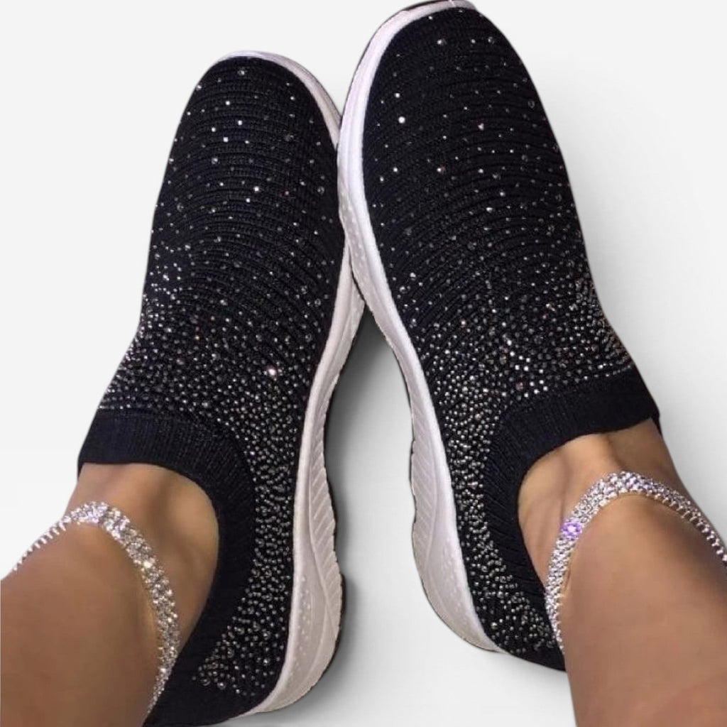 Women's Rhinestone Mesh Slip-On Trainers — view 9