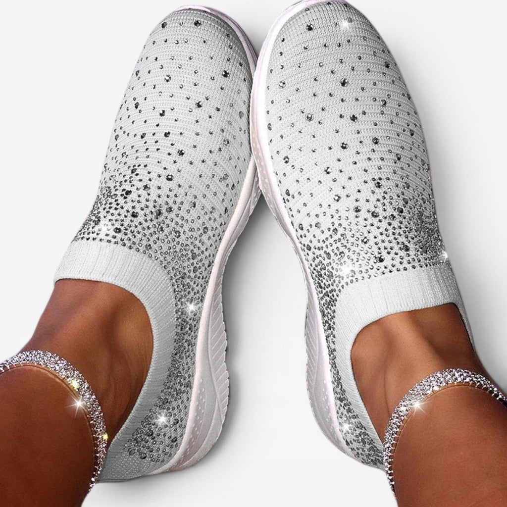 Women's Rhinestone Mesh Slip-On Trainers — view 5